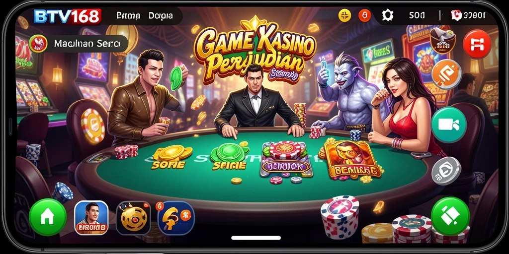 Tampilan permainan Kasino yang mendebarkan di BTV168
