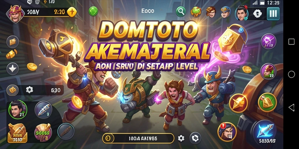 Tampilan gameplay dinamis dan penuh aksi dari DOMTOTO.