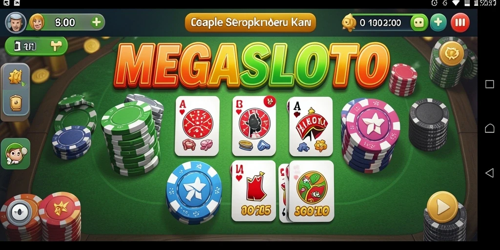 Tampilan gameplay seru dalam MEGASLOTO dengan teman-teman.