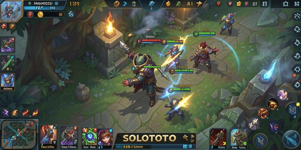 Tampilan menarik pada gameplay MOBA SOLOTOTO.